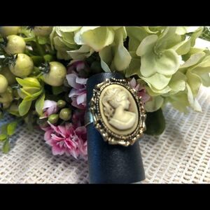 Steel gold tone ring 